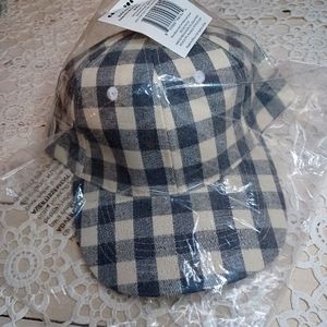 Cocus Pocus Buffalo Check Black Ivory Plaid Adjustable Baseball Cap OS NWT